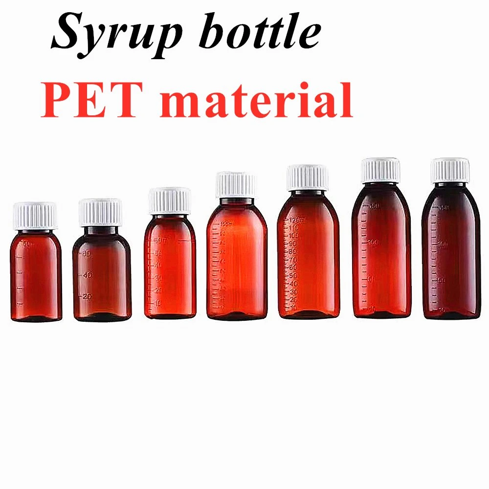 100ml 120 ml 150 ml de jarabe de PET vacías botella de plástico con tapa a prueba de manipulaciones