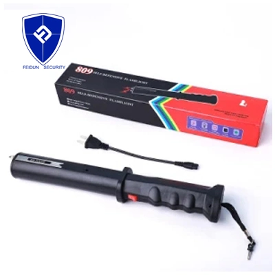 Military Police Strong Light Charging Electric Shock Rod with Alarm Sound and Whistle Function Stun Guns