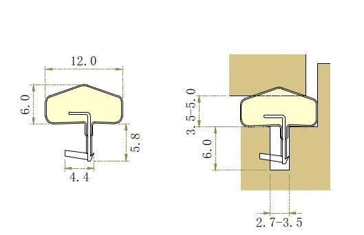 Bandes de joint en mousse pu à fente pour portes en bois Et joints de fenêtres