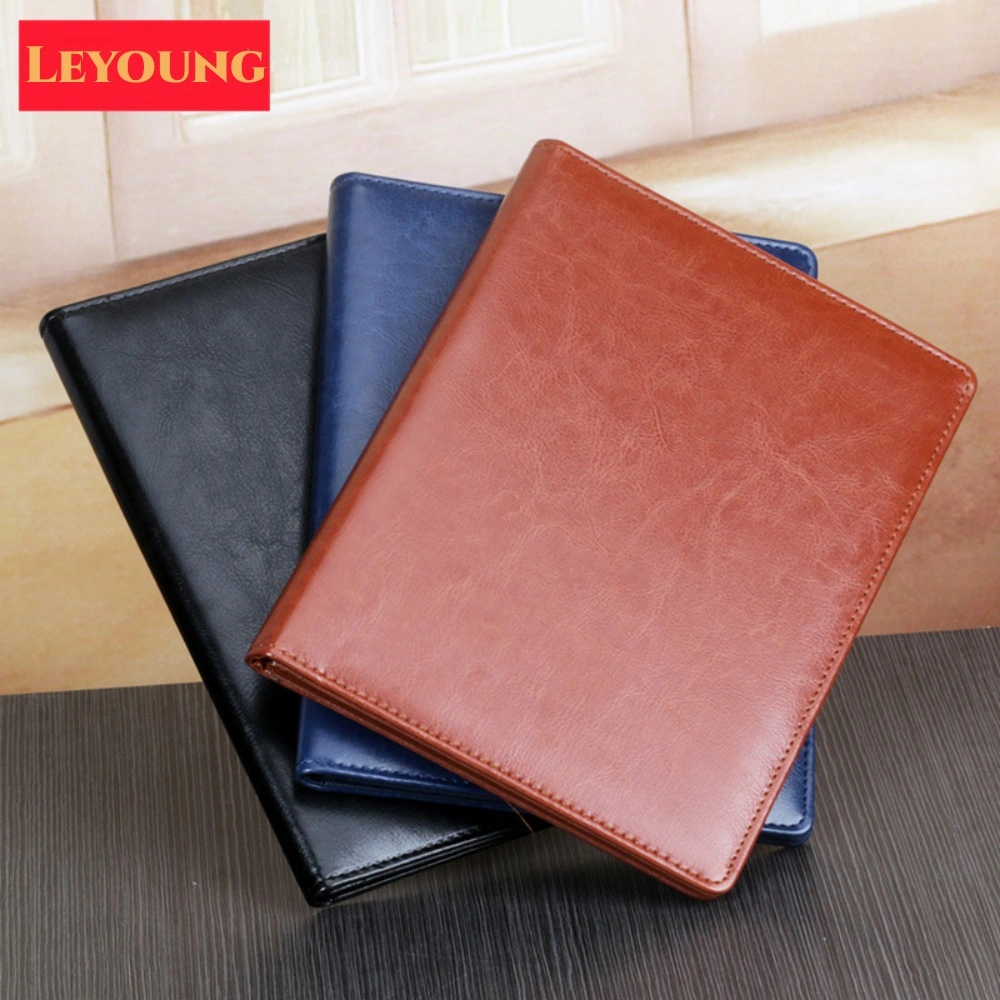 Magnetic Closure Metting Document File Organizer PU Leather Portfolio Presentation Folder with Metal Clip