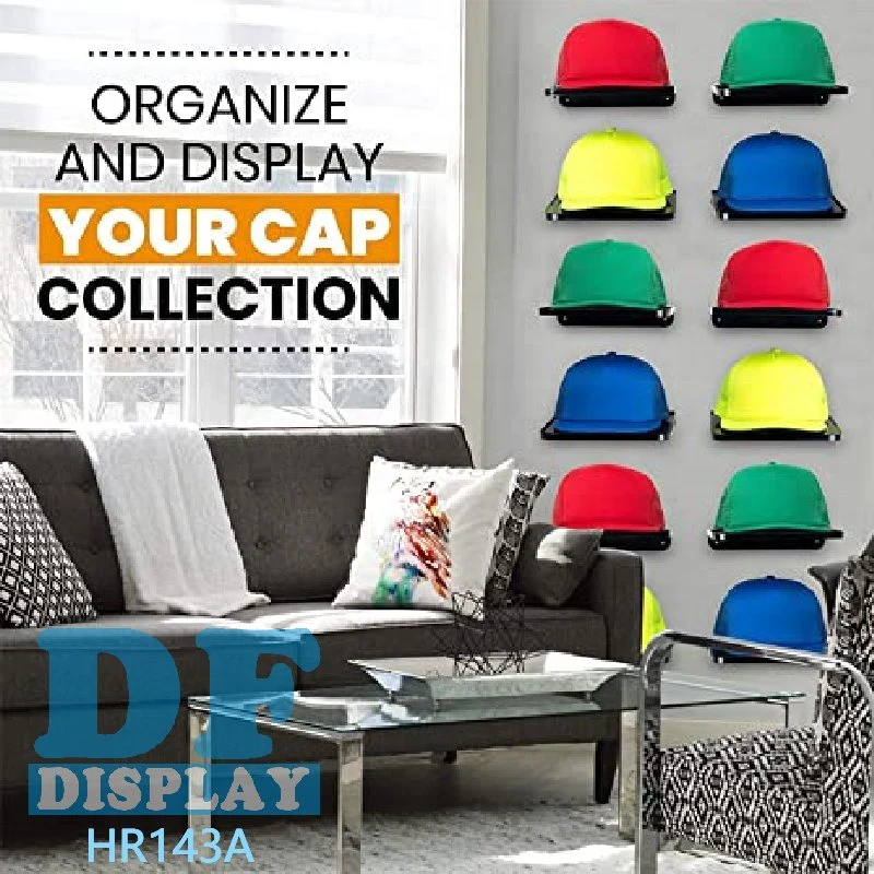 Premium Hat Organizer for Hat Storage Holder Hanger Plastic Wall Mountable Hat Display Shelf