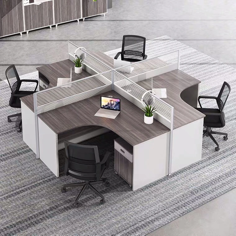 Durável chinês em madeira moderno mobiliário de escritório MDF Workstation Escritório 4/5/6 Seaters Office Partition (UL-22NF0693)