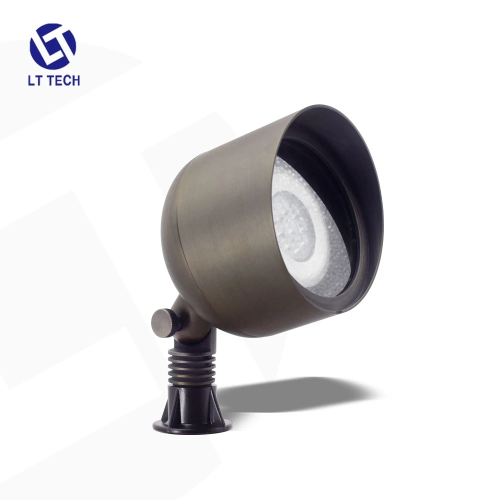 ETL Listed Brass Finish Wall Washer Spot Light with Free Ground Stake for Outdoor Landscape Lighting