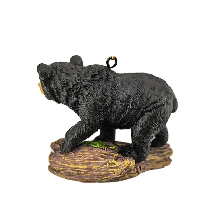 Árbol de Navidad decoración personalizada de resina colgantes colgante de oso negro recuerdo oso