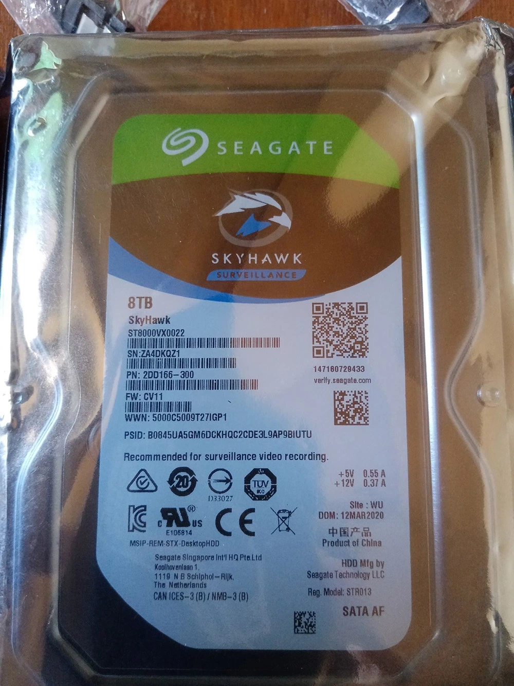 Seagate Skyhawk Surveillance 8tb Hard Diskst8000vx0022 8tb SSD/HDD SATA 6.0GB/S 256MB Hard Drive SSD/HDD