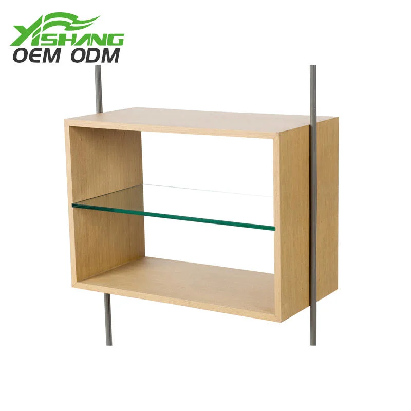 Tienda OEM Ropa Femenina de la pantalla de madera de estantes de pared Rack