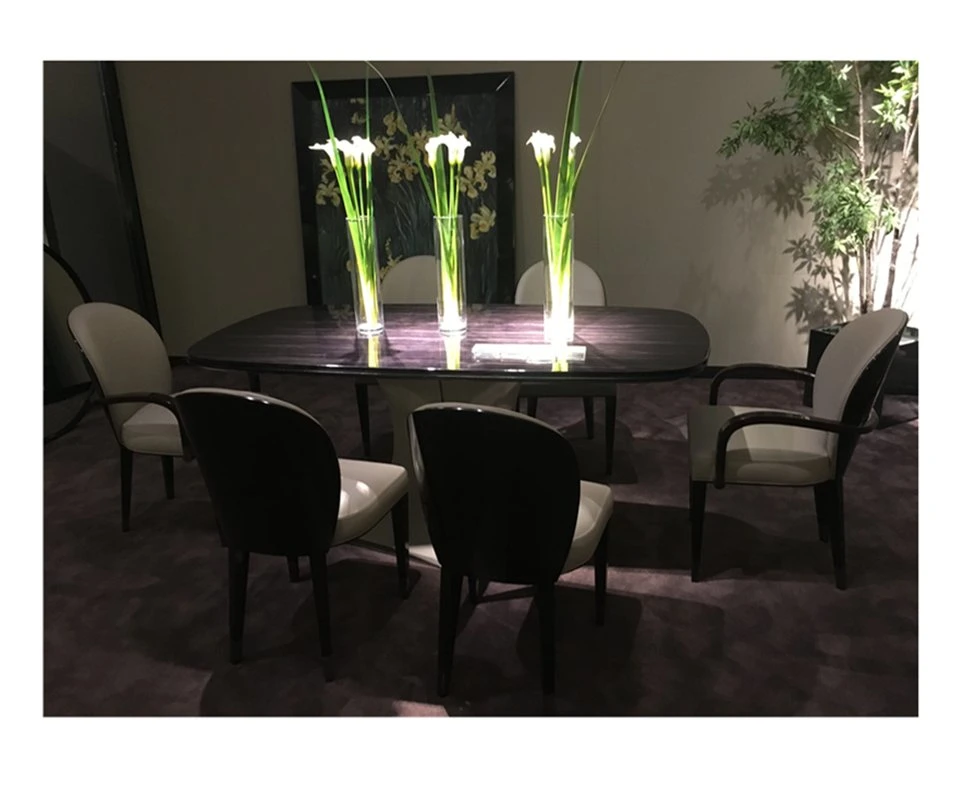 High-End Customized Italian Style Dining Room Furniture Matching Table and Chair Series