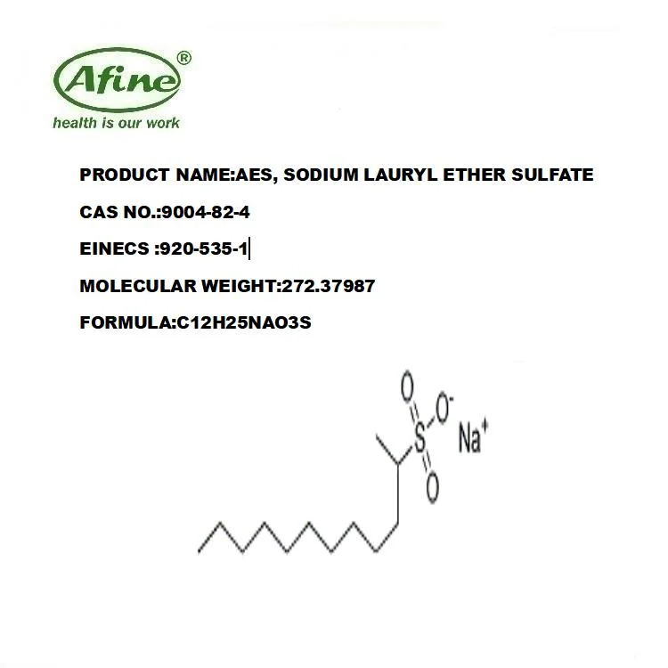 CAS 9004-82-4 AES, Éter lauril sulfato de sódio / lauril sulfato de sódio éter de polioxietileno / Éter lauril sulfato de sódio Sodiun / Sulfato de alquilo etoxilados