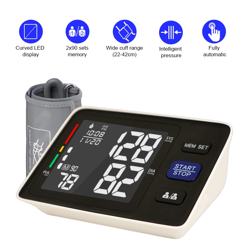 Fabricante de alta qualidade Pa Bluetooth monitorizar a pressão arterial esfigmomanômetro máquina um Braço superior sangue Monitor de Pressão