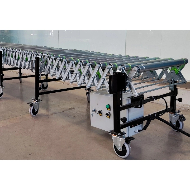 Power Drum Expansion and Contraction Conveyor Material Handing Transportation Logistics Conveying System Equipment