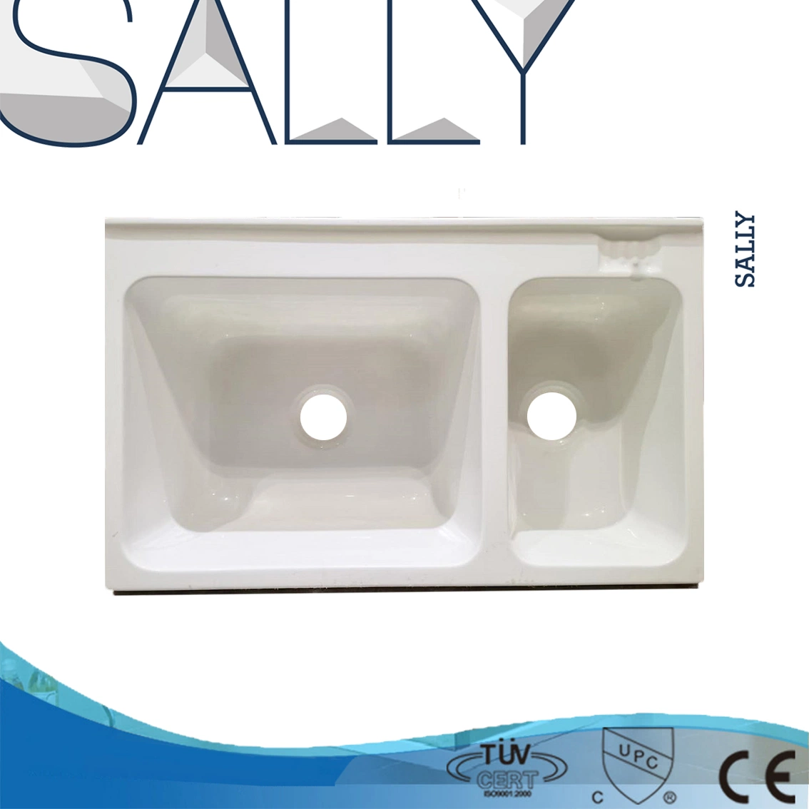 Sally 36X22X12" Double Bowl Drop-in Basin Washtub for Kitchen Vanity Laundry Sink