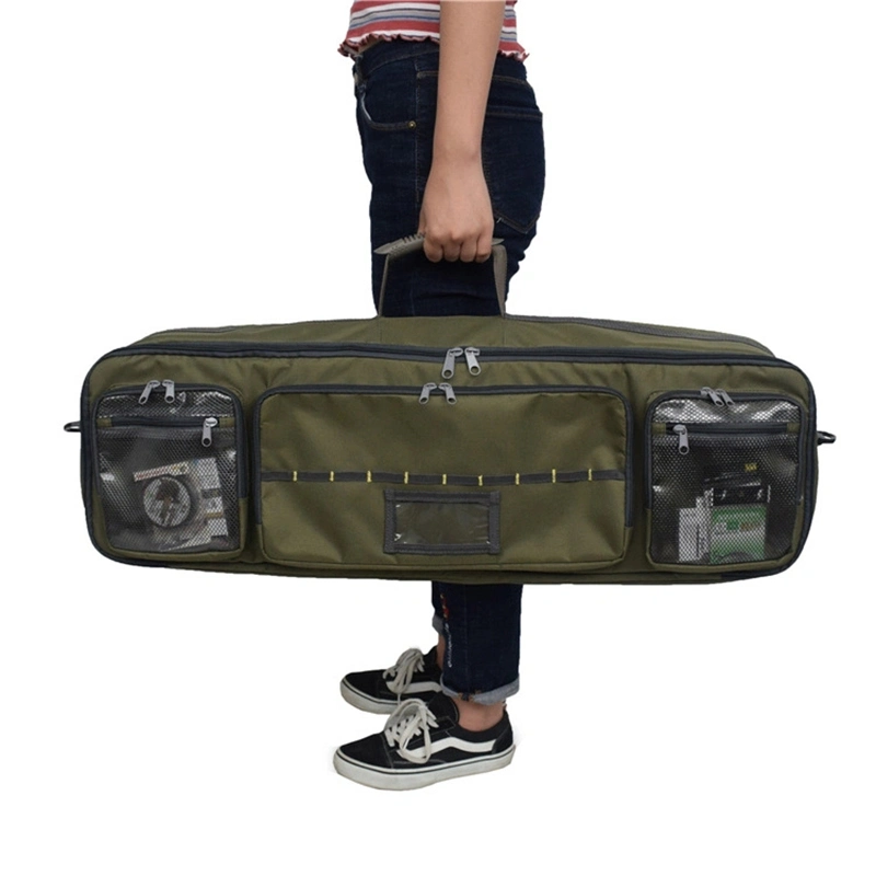 Portable Fishing Rod and Fishing Tackle Bag with Adjustable Dividers