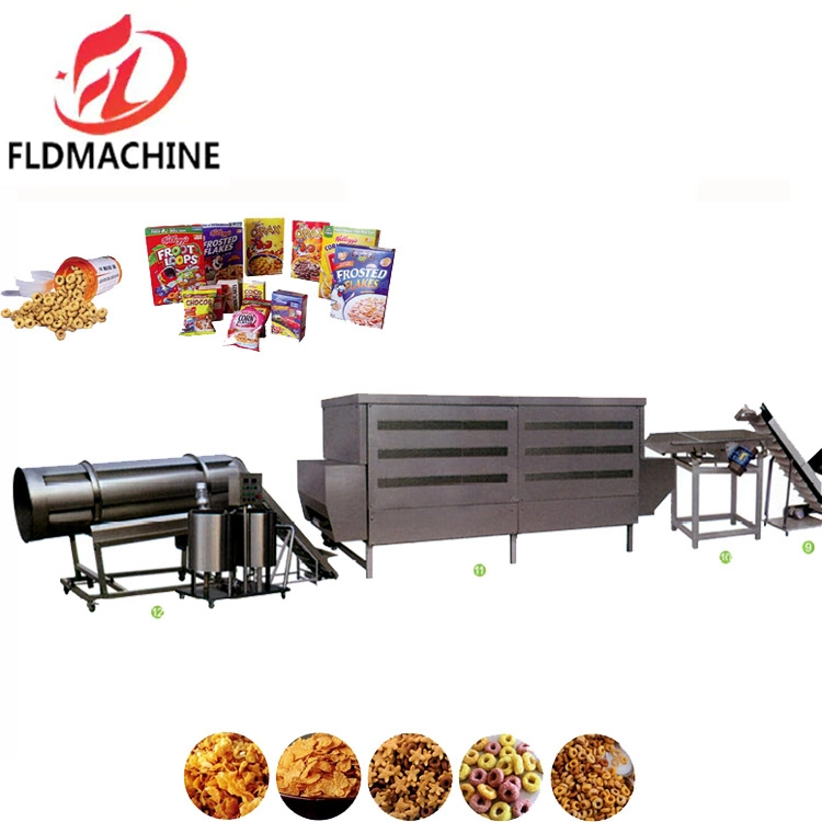 Automatische Frühstück Müsli Kakao Pops Flocken Cornflakes Chips Maschine Produktionslinie