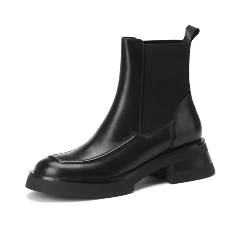 Damen Side Gore Black Chelsea Boots Winter Boots Cowboy Boots Für Frauen