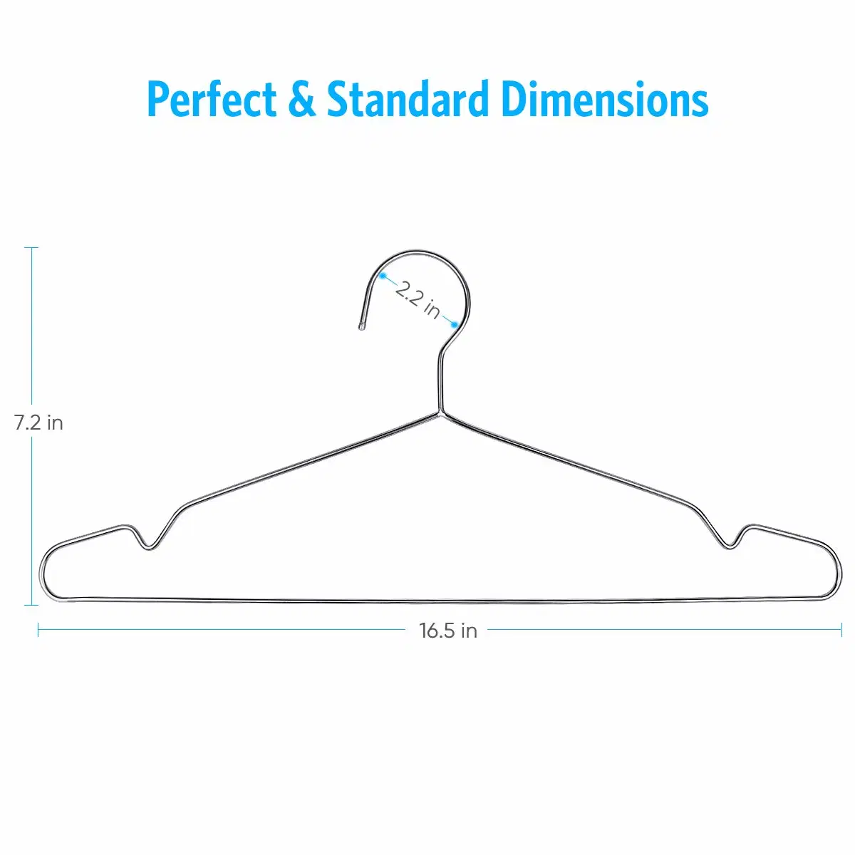 40PCS Strong Heavy-Duty Stainless Steel Metal Ultra-Thin 16.5 Inch Wire Clothes Hangers