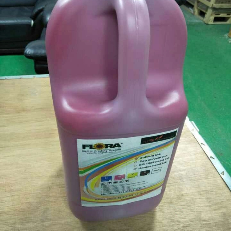 Flora Original de Fábrica Polaris 512 15pl de tinta solvente Vinil Adesivo Flex Pet PVC tinta com pigmento de tinta de impressão para impressora digital da flora fabricados na China