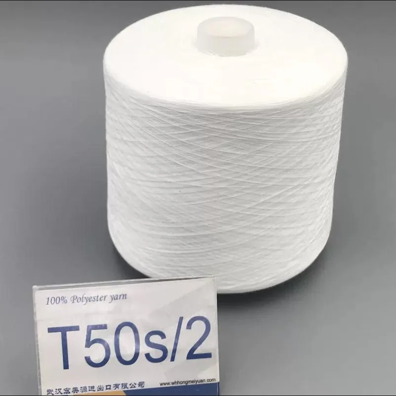 Wuhan Textile Company Dyeing Factory Best Quality Polyester Spun Yarn for Sewing