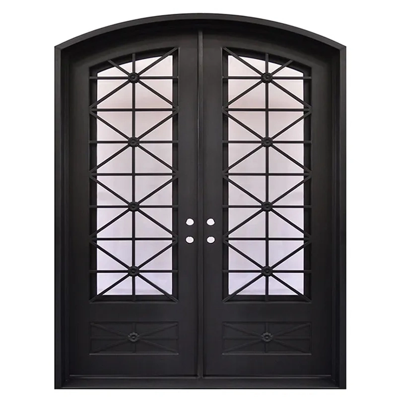 High quality/High cost performance  Luxury Design Exterior Burglar Proof Other Doors Main Entrance Entry Front French Wrought Iron Door