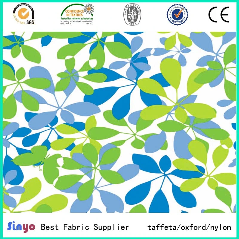 Polyester Leaf Printed PU PVC Coated Oxford Cloth