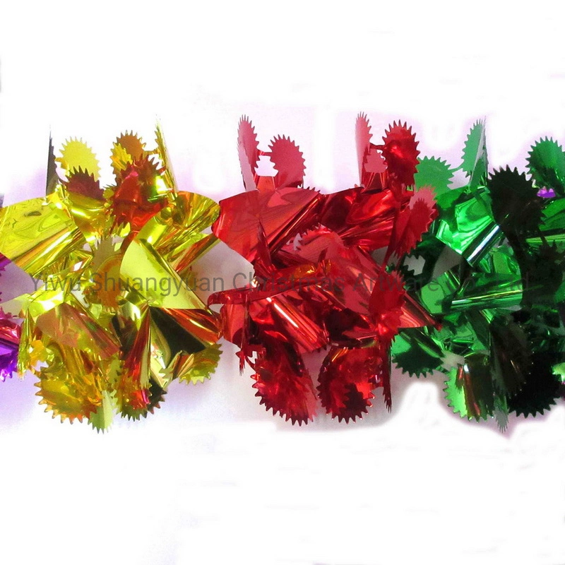 Christmas Pet Tinsel Flower for Holiday Wedding Party Decoration Supplies Hook Ornament Craft Gifts