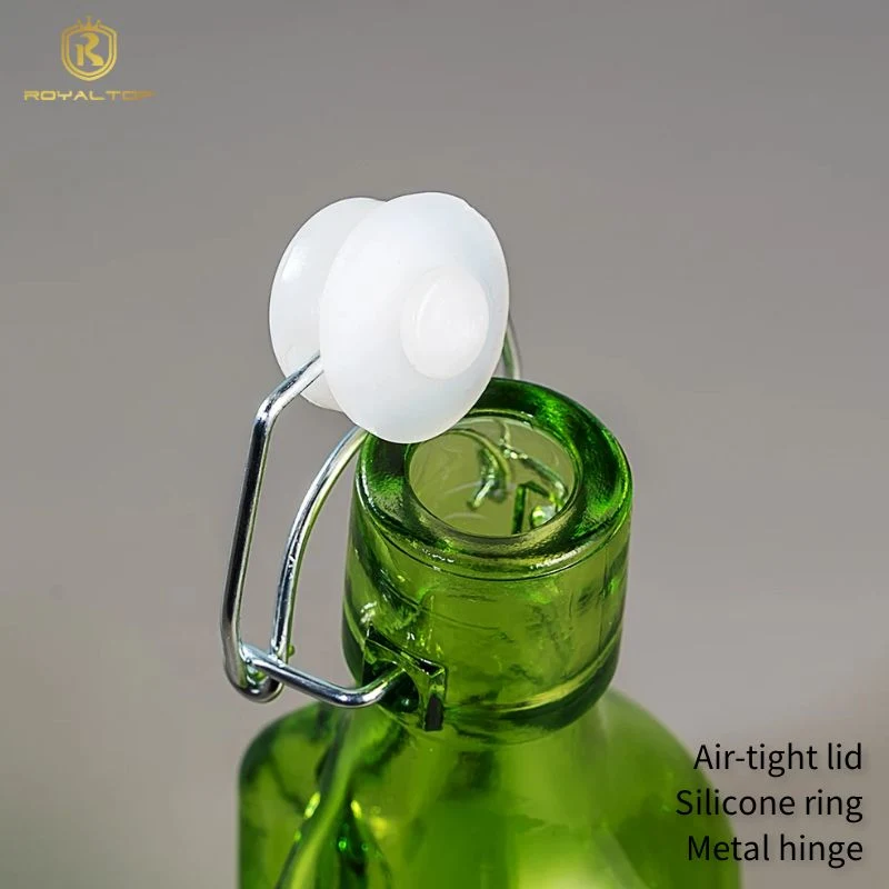 Wholesale/Supplier Kitchen Swing Lid Bottle 200ml Custom Colored Lead-Free Glass Flip Top Bottle for Brewing Beer Oil and Vinegar