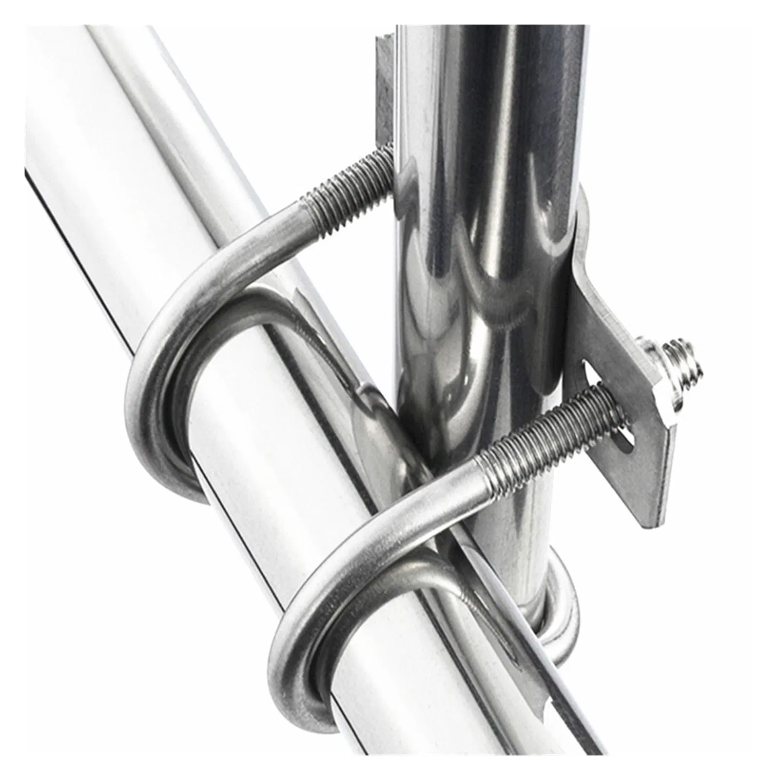 Double U-Shaped Clamp Cross Fixed Tube Clip Fixed Water Pipe Stainless Steel U-Bolt Cross Tube Clip