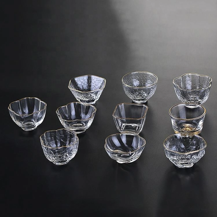 Wholesale OEM/ODM Water Juice Beer Wine Highball Glassware Drinking Glass Cup Original Flower Shaped Small Glass Tea Cups Set