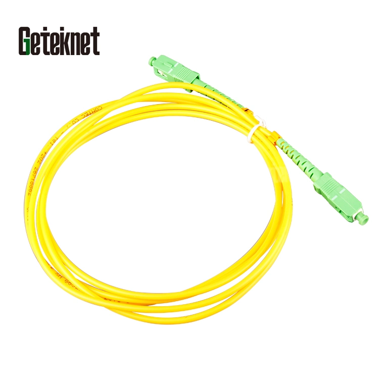 Gcabling 1m 2m 3m Sc/APC to Sc/APC Fiber Optic Patch Sx Cord Patch Cord Sc Optical 3mm Network Singlemode OS2 Sm LSZH Optic Fiber Patch Cord