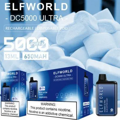 Best Price High quality/High cost performance  Elfworld DC5000 Puff Big Puff Disposable/Chargeable Vape 650mAh Battery Rechargeable