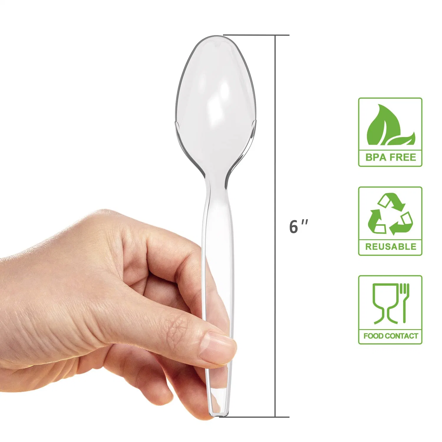 10PCS Clear Plastic Spoon Bulk Plastic Silverware Plastic Cutlery Spoons