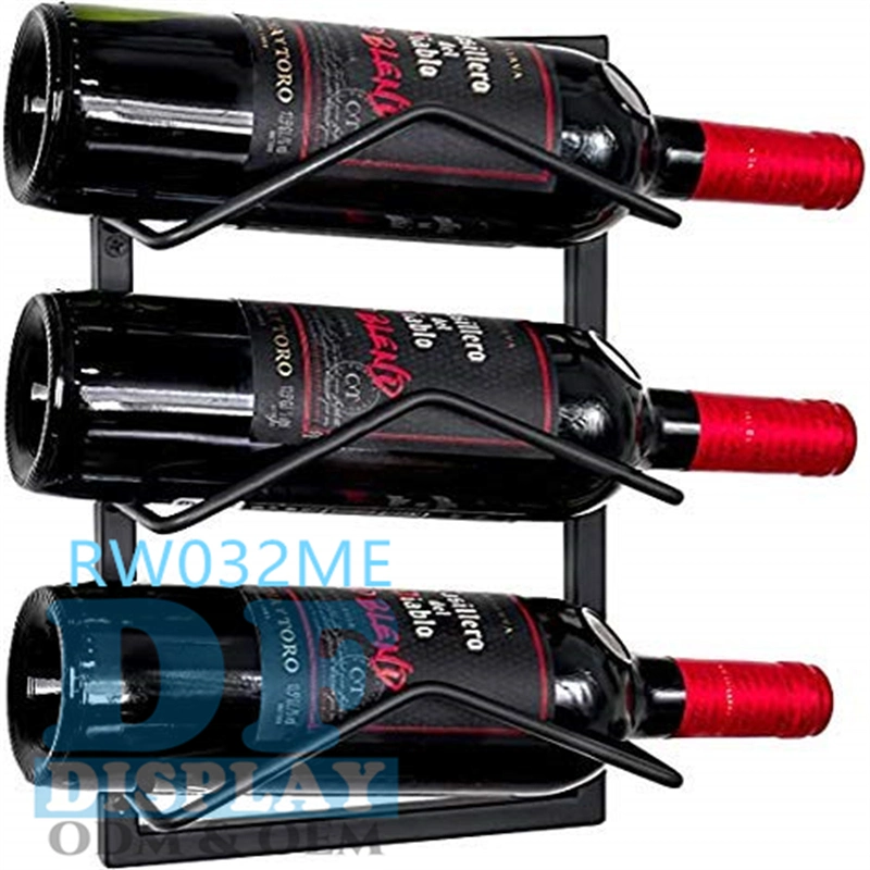 Wine Rack Storage Bottle Holder Metal Wall Mounted Stand Kitchen 3 Bottles Display Shelf Organizer Wine Rack Wine Bottle Holder