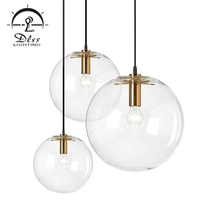 Modern Glass Lamp Shade LED Light Copper Indoor Home Decoration Pendant Lighting
