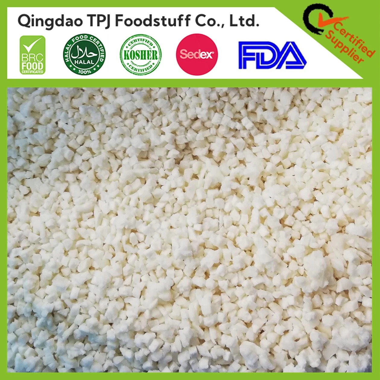 a-Grade Pure Fresh IQF Garlic Dices / Healthy Natural Fresh Frozen Vegetable Products Factory Wholesales Price / Frozen Food Specialist