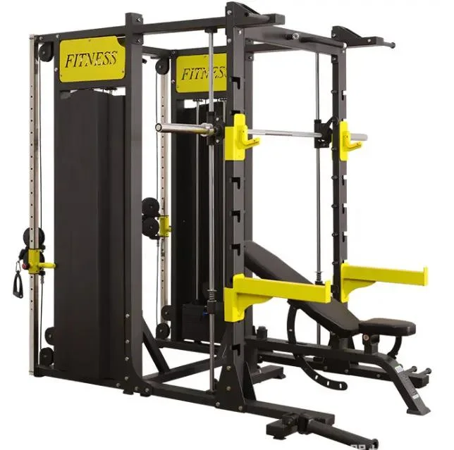 Multi-funcional Body Building Integrated Gym Trainer Power Rack Smith Machine 3 em 1 Equipamento de Fitness