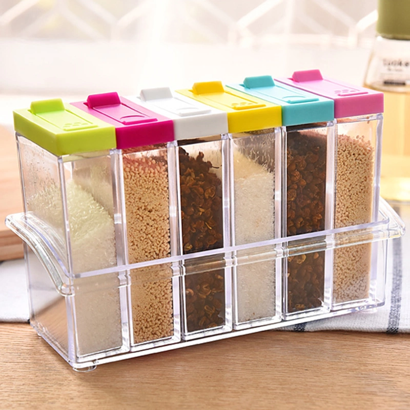6PCS Condiment Set Box, Plastic Seasoning Box, Spices Storage Box