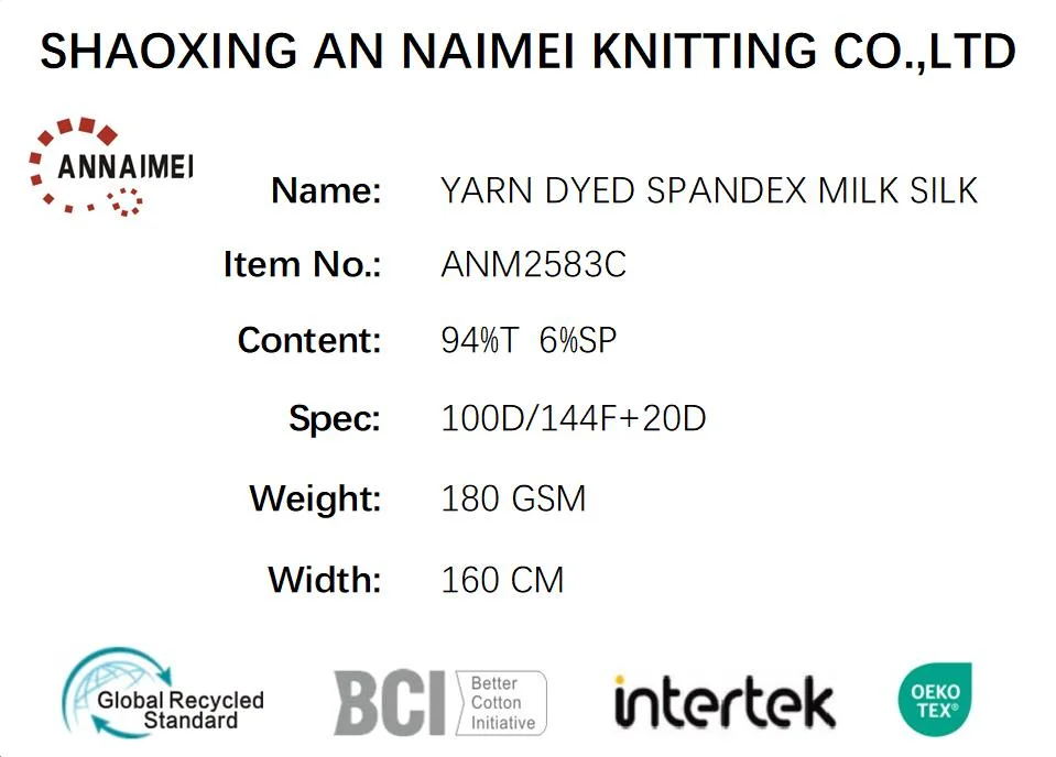 Yarn Dyed Stripe Spandex Milk Silk Knitting Fabric