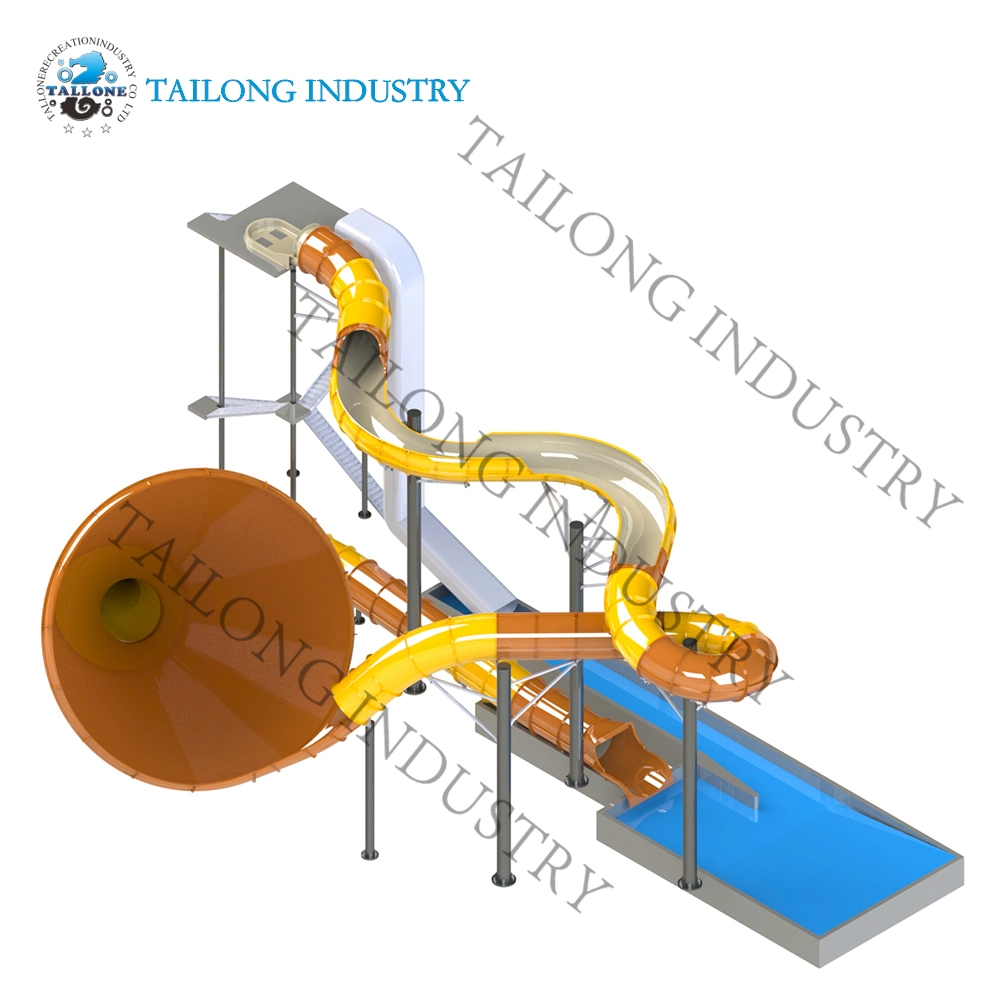 Tobogán acuático de la trompeta de los equipos de juego de agua del parque de atracciones