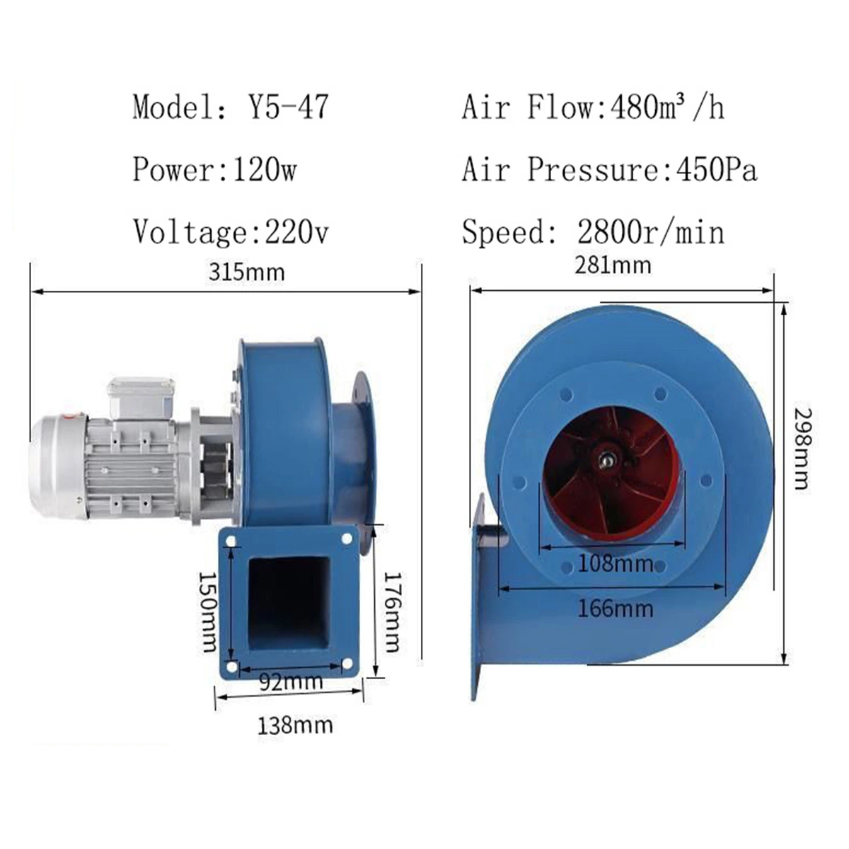 140mm SL-F140c-Ec-00 Ec/AC Single Inlet Blower