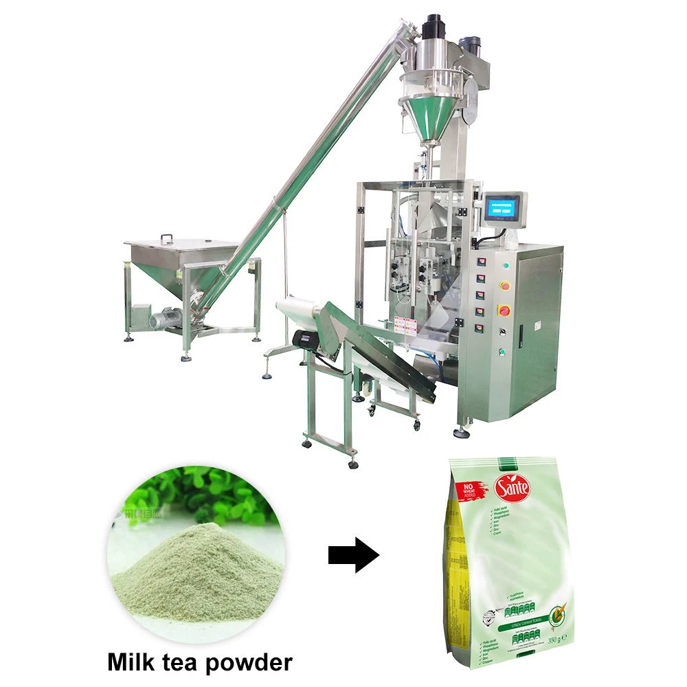 Multifunción vertical el té de llenado de la proteína en polvo de harina de trigo de la máquina de embalaje Bolsa Gusseted