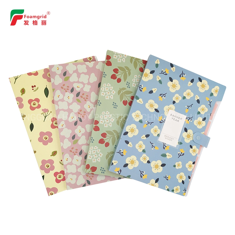 PP A4 6 Dividers Waterproof Colorful Expanding File Folder for School Office