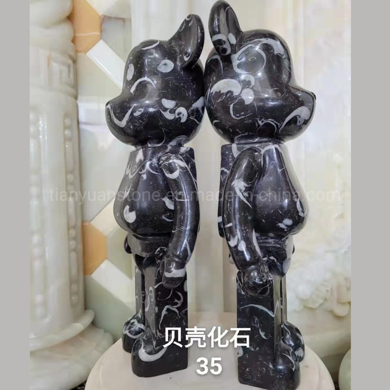 Bearbrick Calacacca Purple Marble Violent Bear Art Craft Home Decorative Ornaments Stone Crafts