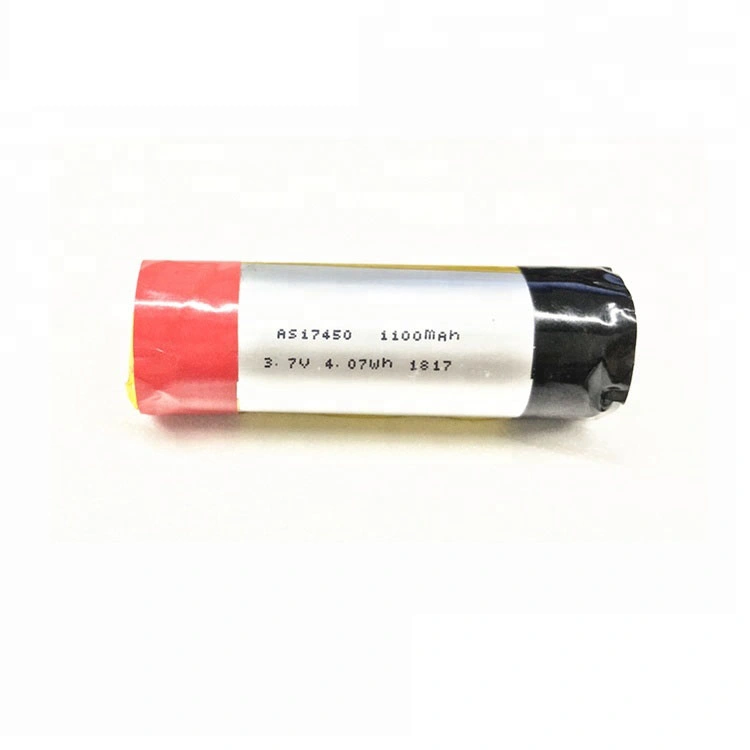 CB/Un38.3 Certified Rechargeable Cylindrical Lithium Battery 17450 3.7V 1100mAh Lipo Battery for Smart Watch