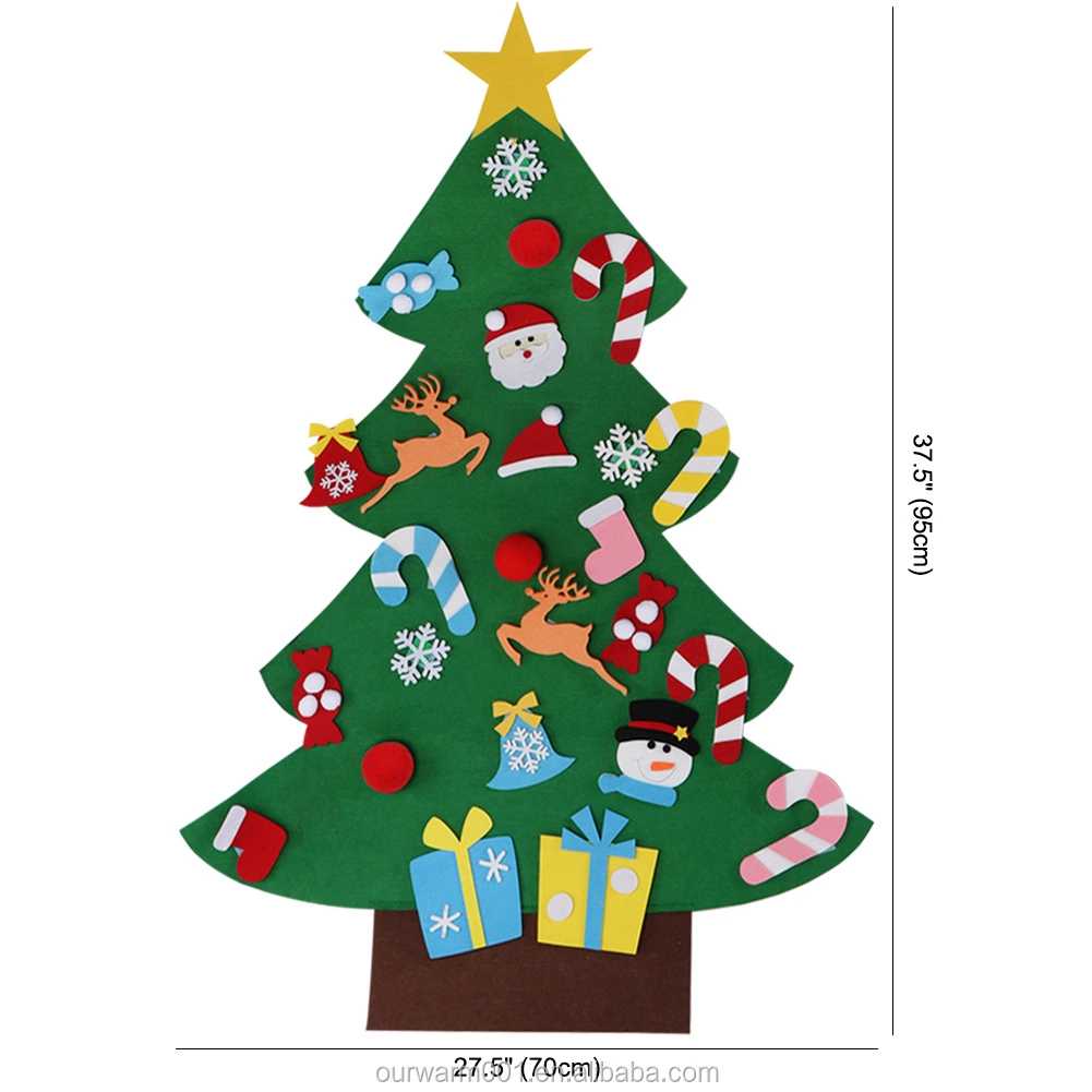 Different Model Hot Selling Felt Christmas Tree Xmas Decoration with LED Lights Optional