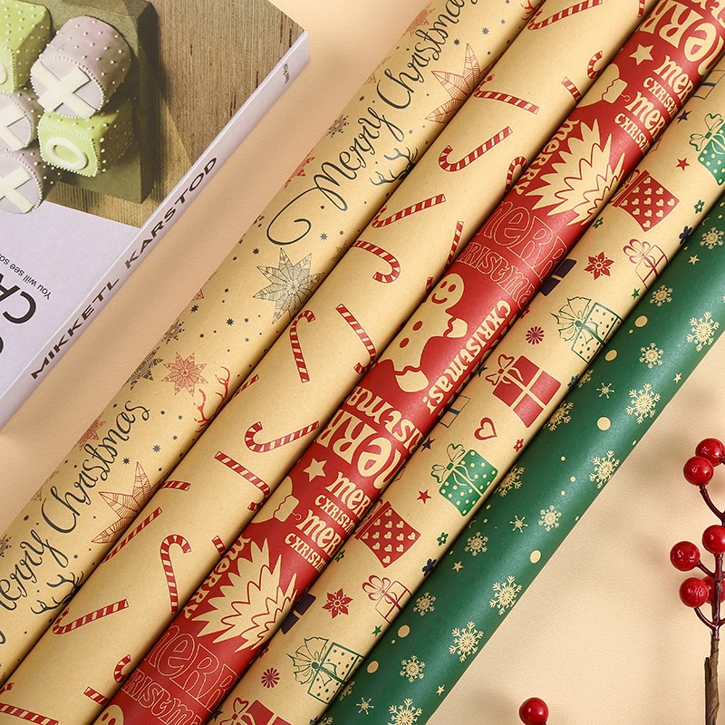 Factory Direct Sale Colorful Wrapping Roll Paper for Christmas Gift Packaging