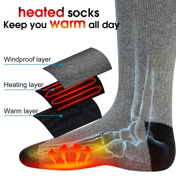 Electric Charging Battery Heated Cotton Socks Feet Thermal Winter Warmer Heater Accessories