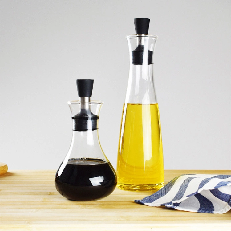 Amazon Hot Sell Olive Oil Bottles Borosilicate Cooking Oil and Vinegar Glass Dispenser Storage Bottles