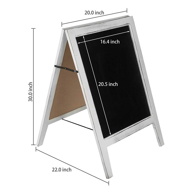 Rahmen Kiefer faltbar Mini Größe Doppelseitig A-Rahmen frei stehend Holz Schwarz Magnetische Memo-Zeichenbrett