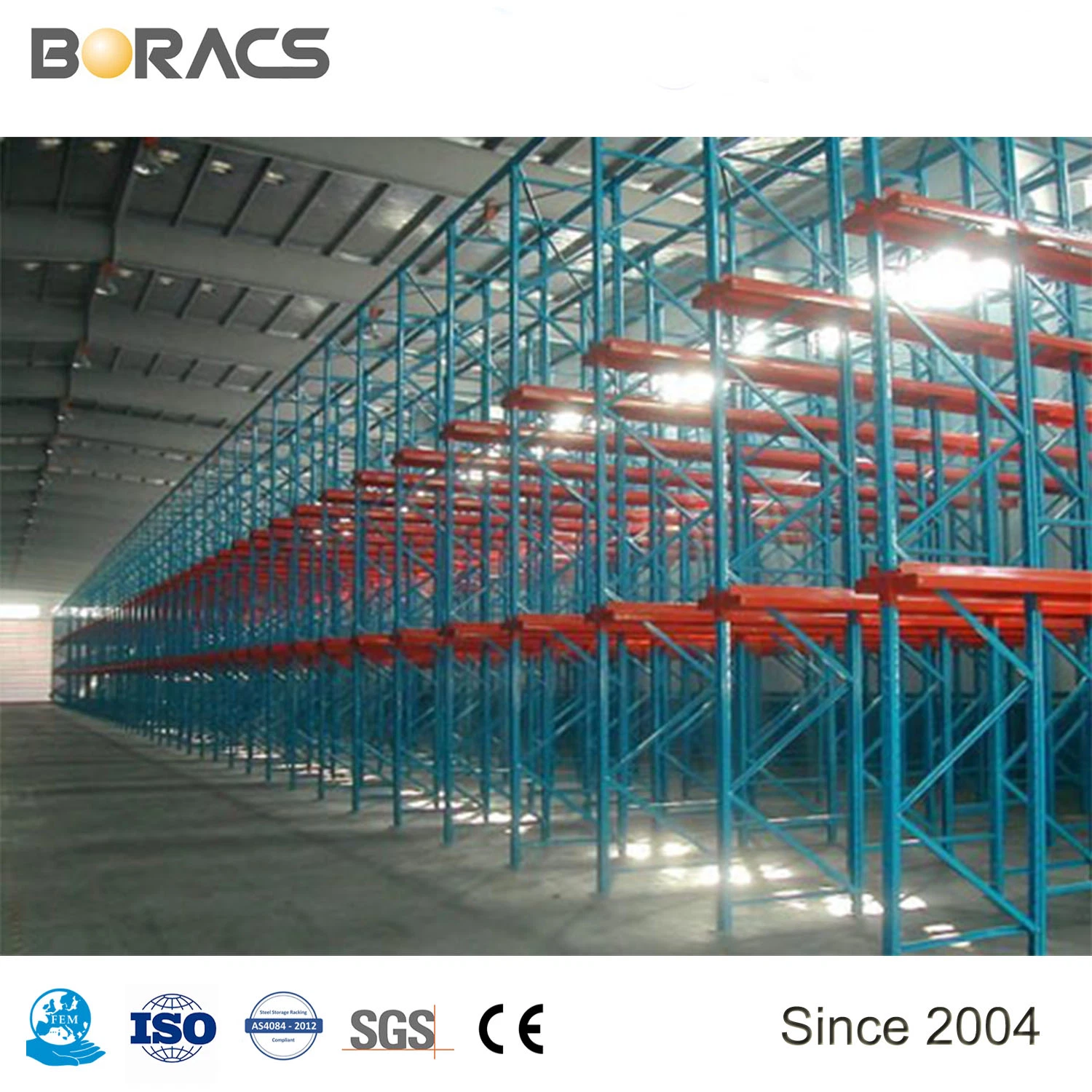 OEM Étagère de stockage d'entrepôt réglable lourde en métal avec racks à palettes à entraînement/étagères à entraînement en acier Filo Racking.