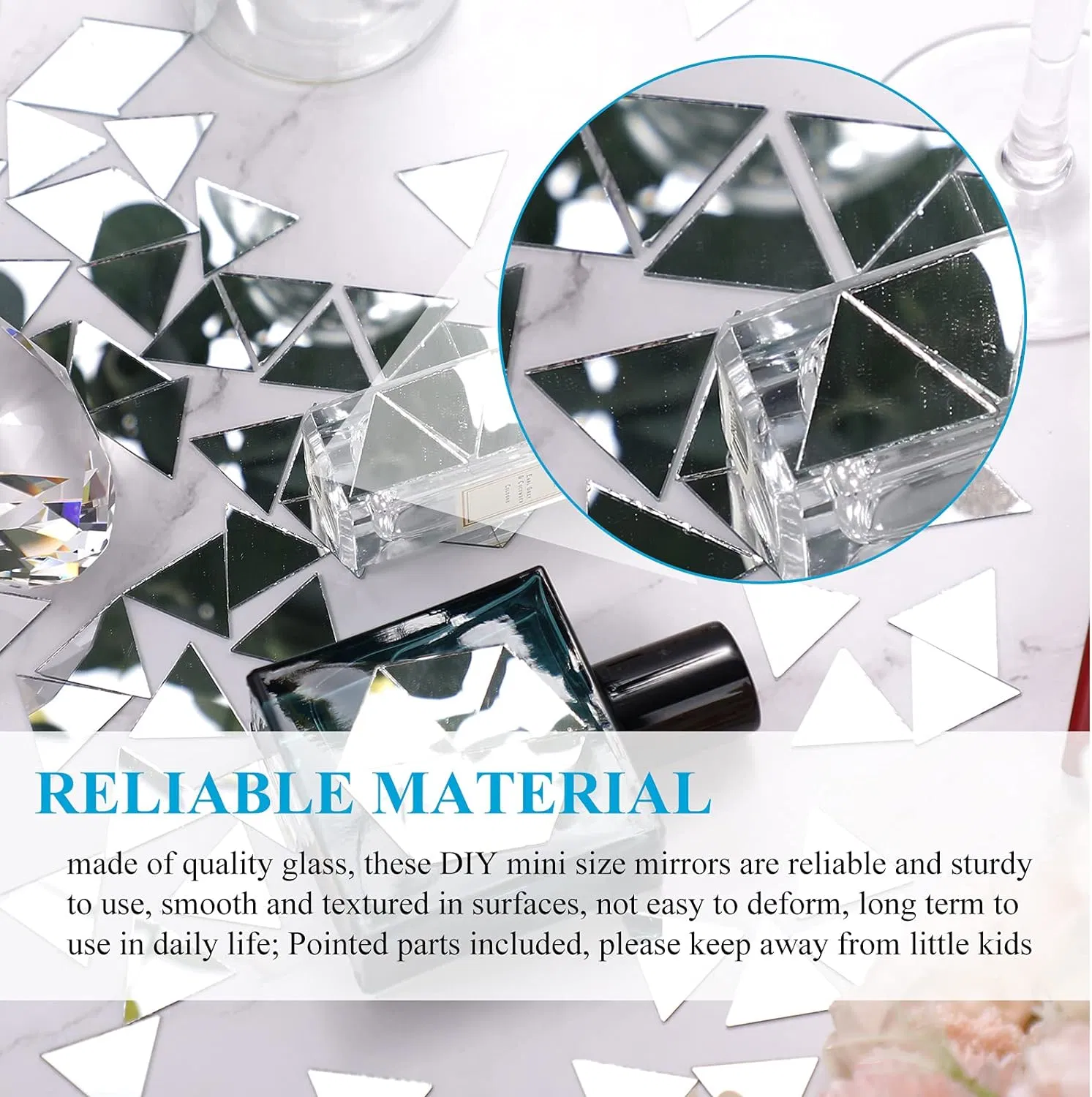 Mirrors Tiles Triangular Mirrors Mosaic Mirror Tile DIY Glass Art Wall Door Home Decorations