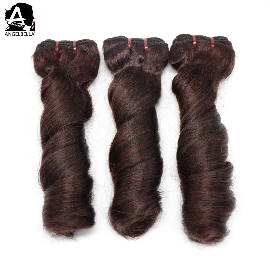 Angelbella New Styles Dark Wine Hair Bundles Spring Wave Super Double Drawn Remy Human Hair